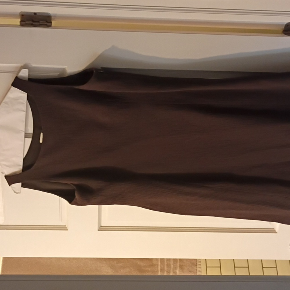 Armani Crinkle/Waffle Weave Bateau Shift In Espresso - Picture 10 of 10